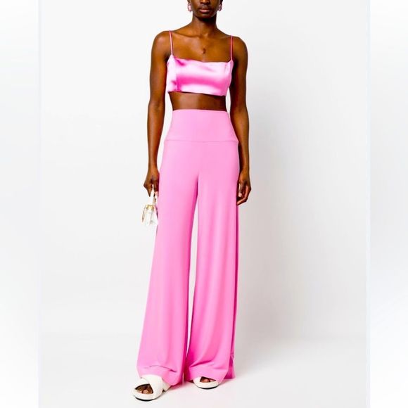 Norma Kamali Wide Leg Trousers Medium Orchid Pink - Picture 16 of 16